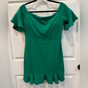 Midnight Doll Junior Ruffle Sleeve Dress Built in Pads Zip Back Size 11